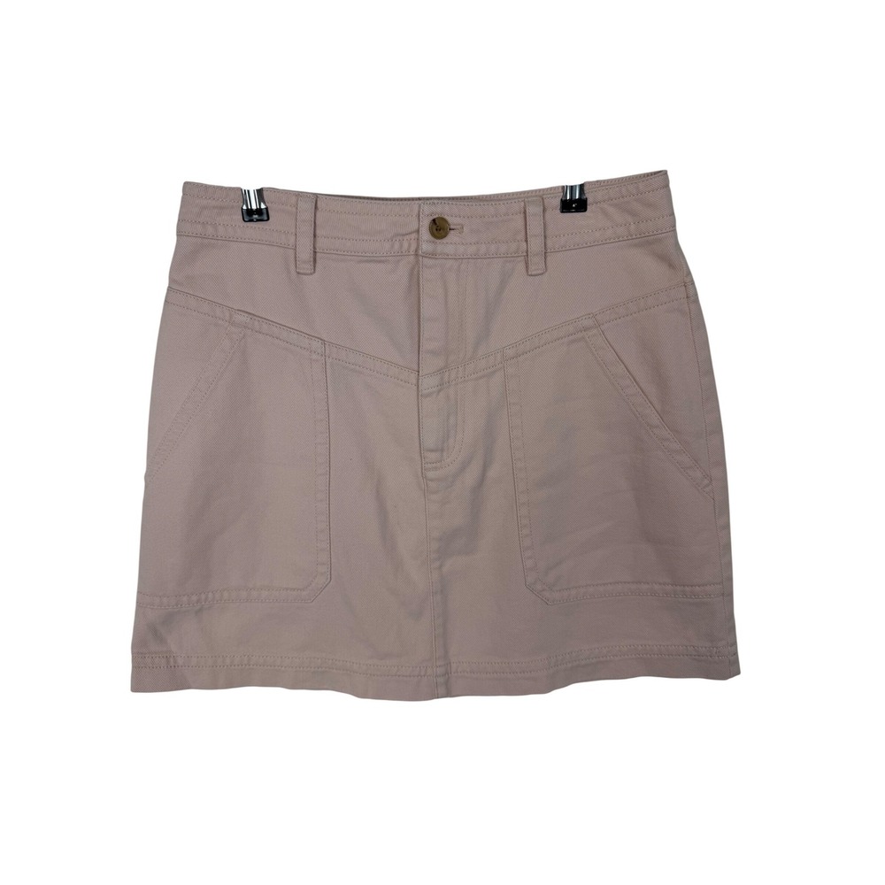 Banana Republic Utility Mini Skirt Women's 8 Petite Pink Cotton Twill Pocket